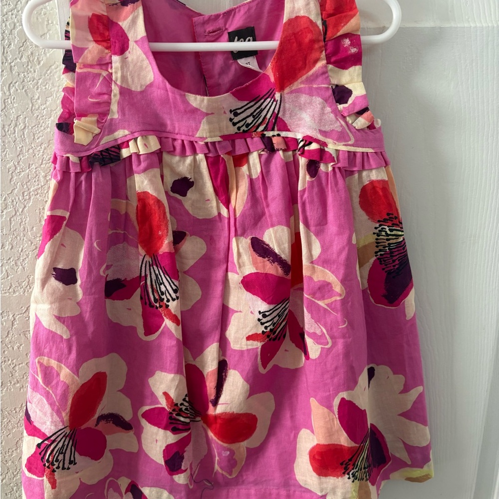 Tea Collection Pink and Red Floral Dress